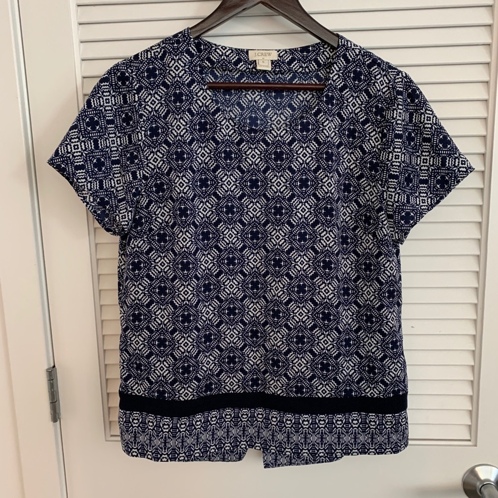 Blue and white J. Crew top